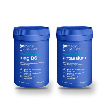 Magnez z witaminą B6 i potas ForMeds BICAPS w zestawie