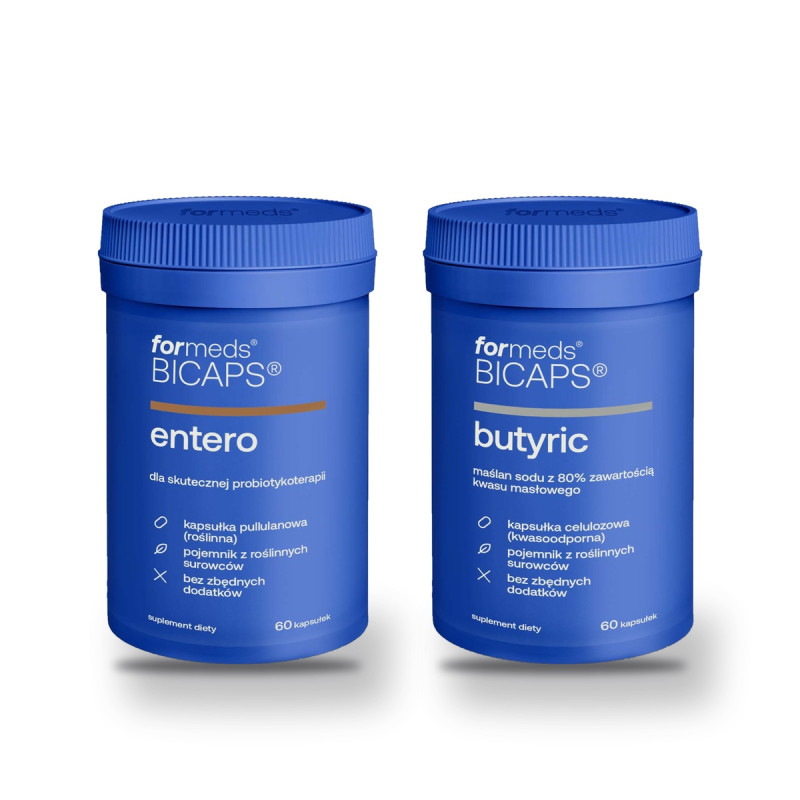 Probiotyk entero i maślan sodu butyric ForMeds BICAPS, zestaw