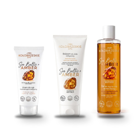 Kołobrzeskie SPA Borowina+Bursztyn: zestaw krem, balsam, żel