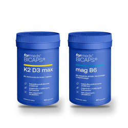 Witamina D3 K2 i magnez z B6 ForMeds BICAPS, zestaw