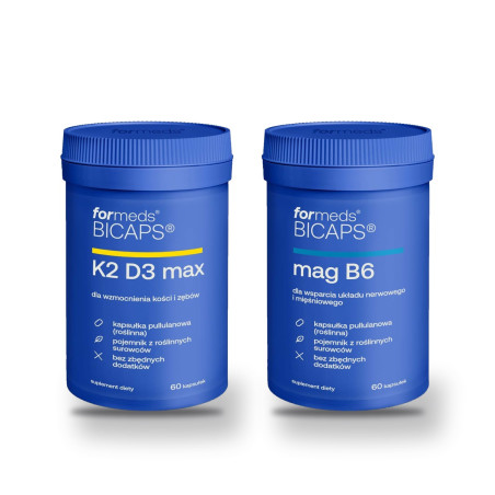 Witamina D3 K2 i magnez z B6 ForMeds BICAPS, zestaw