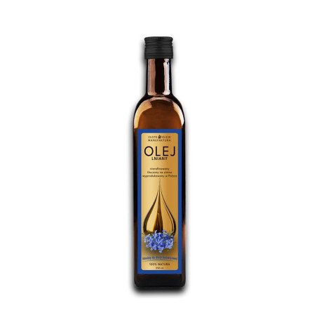 Olej lniany tłoczony na zimno 250 ml Złote Oleje Goldfarmex
