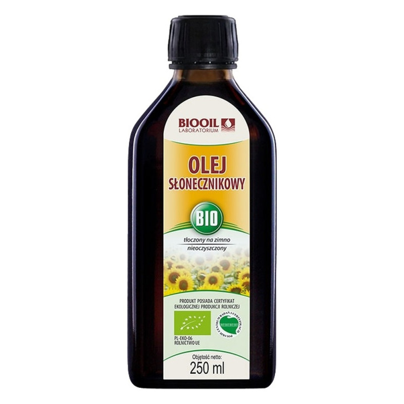 Olej słonecznikowy BIO 250 ml tłoczony na zimno ekologiczny