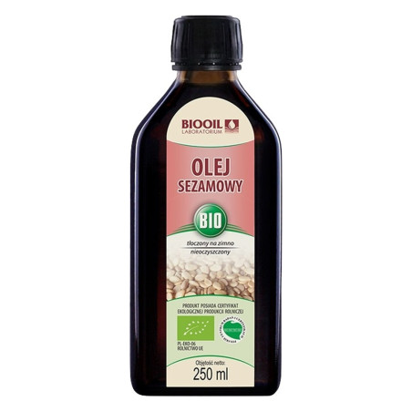 Olej sezamowy BIO 250 ml tłoczony na zimno ekologiczny