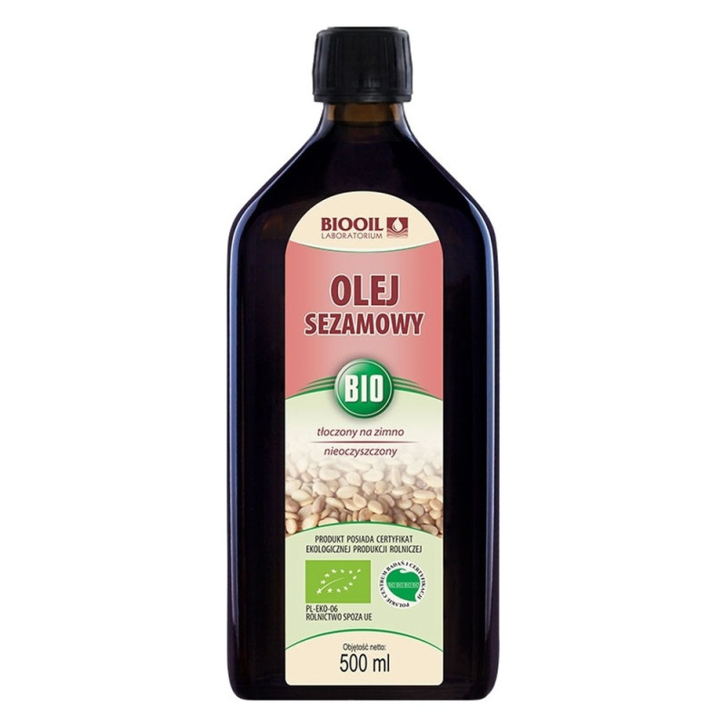 Olej sezamowy BIO 500 ml tłoczony na zimno ekologiczny