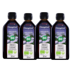 Olej lniany OmegaLen BIO pakiet 4 x 250 ml BiOil