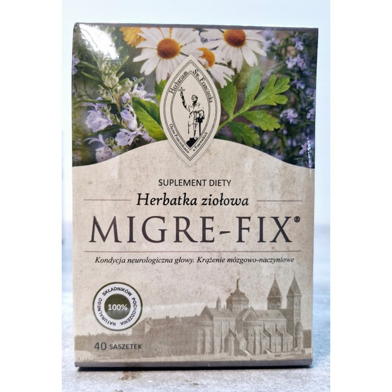 Franciszkańska Herbatka Migre Fix 40x3g Migrena Ból Głowy Suplement Diety