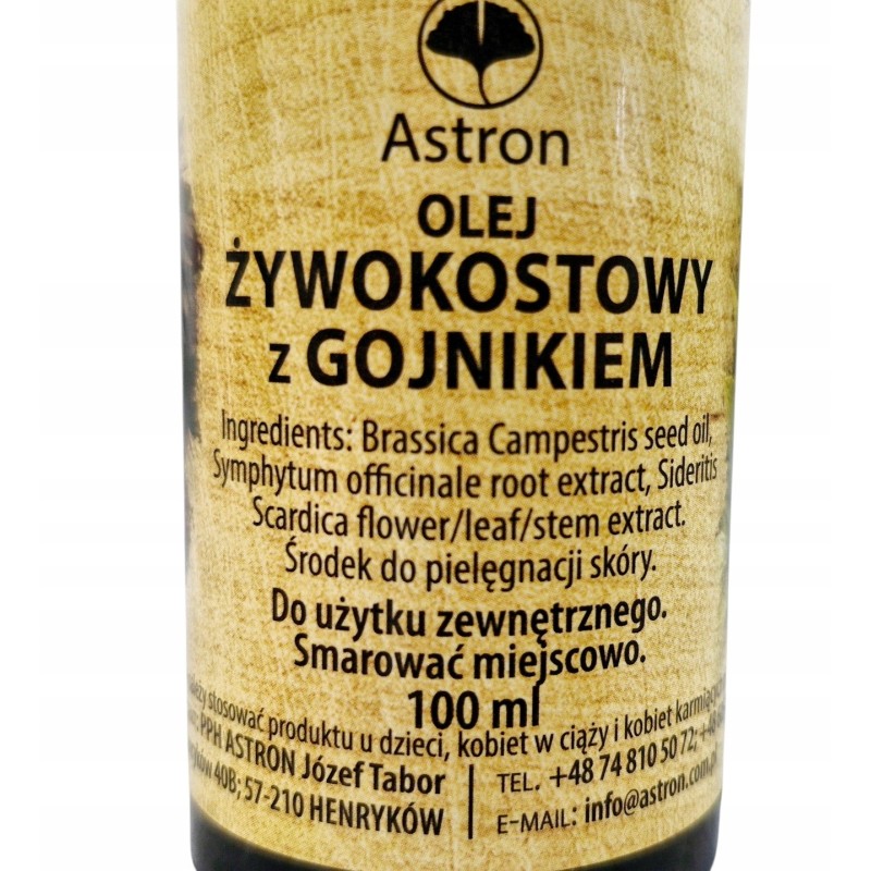 Olej żywokostowy Astron 100 ml RWA KULSZOWA STAWY KRĘGOSŁUP KOLANA MASAŻ