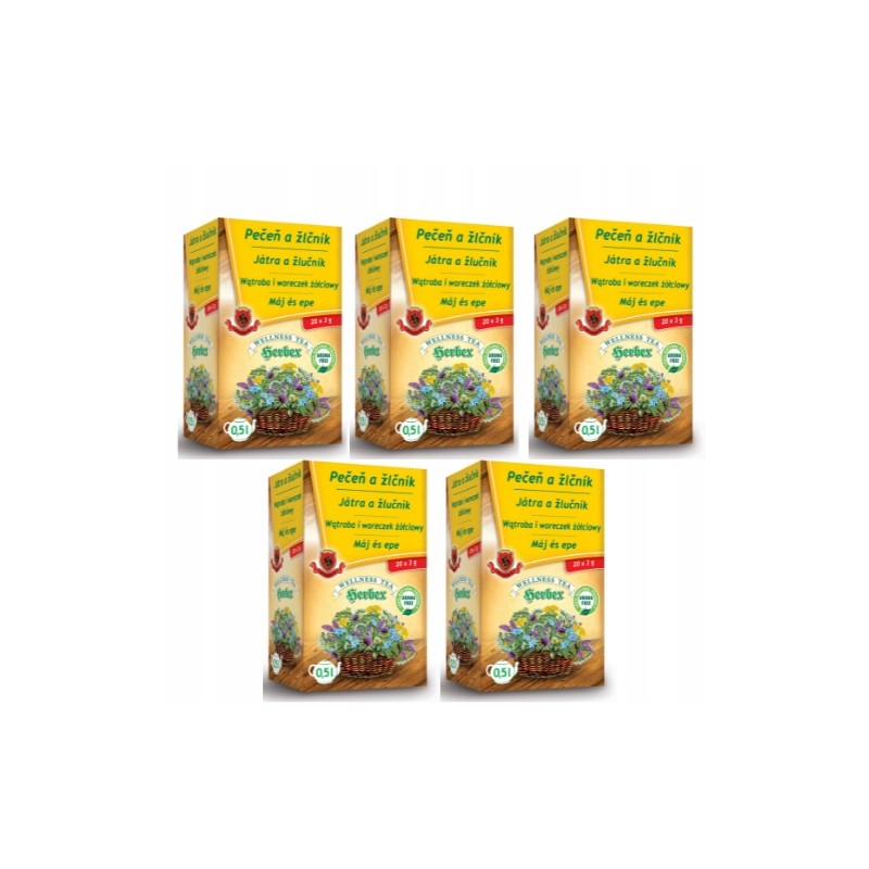 HERBEX wątroba i woreczek trawienie PAKIET 5 SZTUK