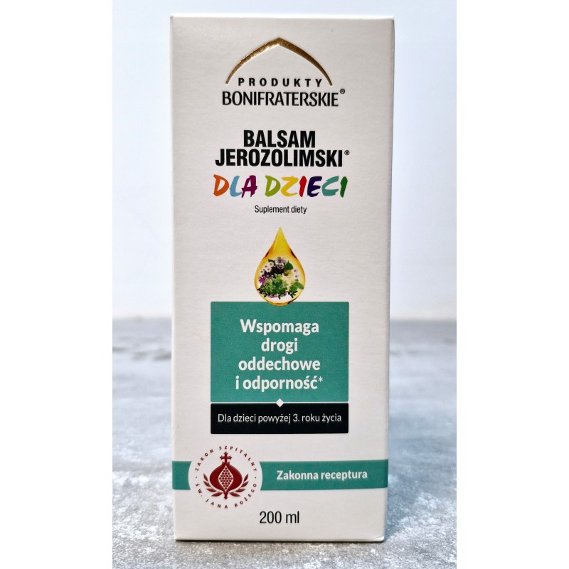 Balsam Jerozolimski dla dzieci 200 ml wspiera odporność i gardło