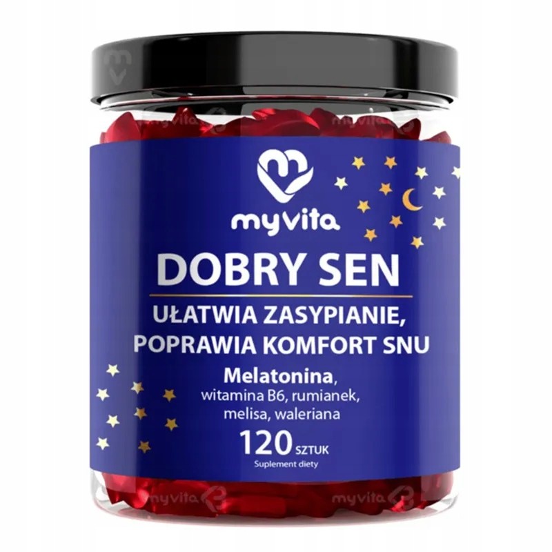 MyVita Dobry Sen Żelki 120 szt Naturalny Sen Melatonina Melisa