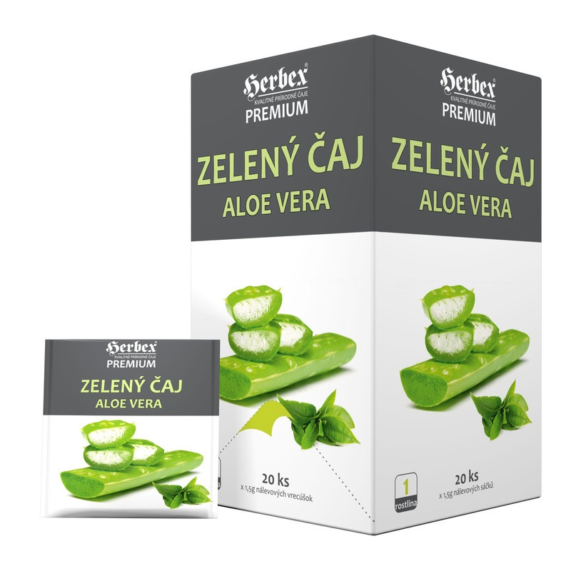 Herbata zielona z aloesem Herbex, o smaku opuncji, 20 x 1,5 g