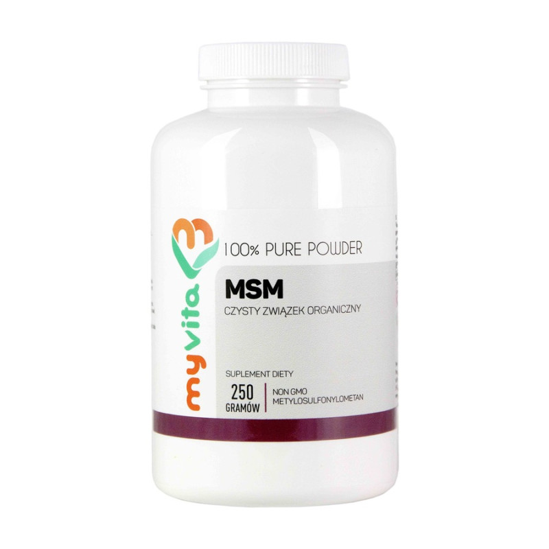 MSM w proszku MyVita 250 g, metylosulfonylometan, siarka organiczna
