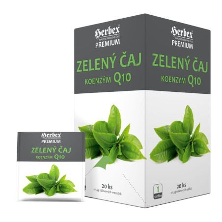 Herbata zielona z koenzymem Q10 Herbex Premium, 20 x 1,5 g