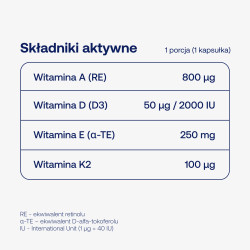 Witaminy A, D3, E, K2 w oleju MCT ForMeds OLICAPS ADEK