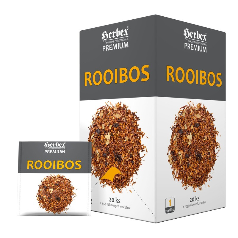 HERBEX Rooibos Premium 20 saszetek po 1,5 g, herbata rooibos bez kofeiny na wieczór