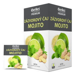 Herbata imbirowa Mojito Herbex, imbir 32 % i mięta, 20x2 g