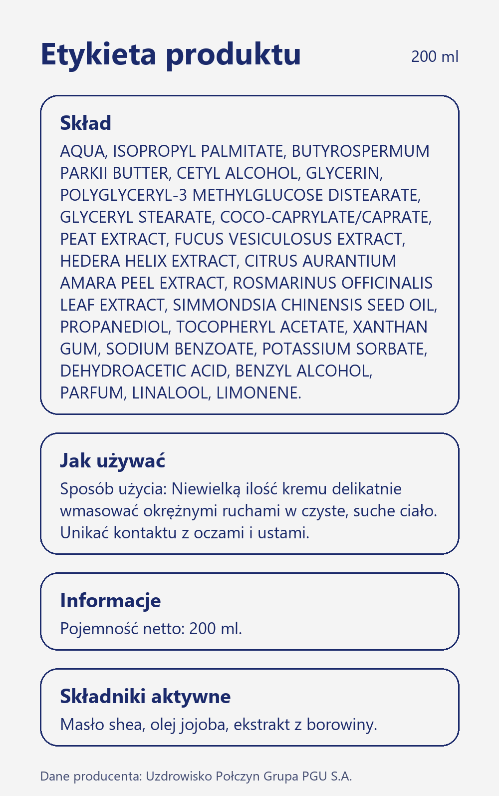 Skład i sposób użycia Terra Zdrój Balsam do ciała z połczyńską borowiną 200 ml