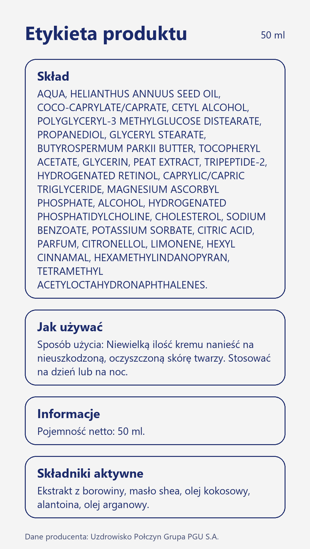 Skład i sposób użycia Terra Zdrój Odżywczy krem przeciwzmarszczkowy na dzień i na noc z ekstraktem z borowiny 50 ml