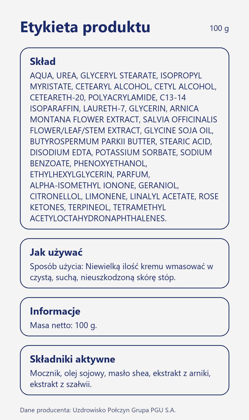 Skład i sposób użycia Terra Zdrój Krem solankowy do stóp 100 g