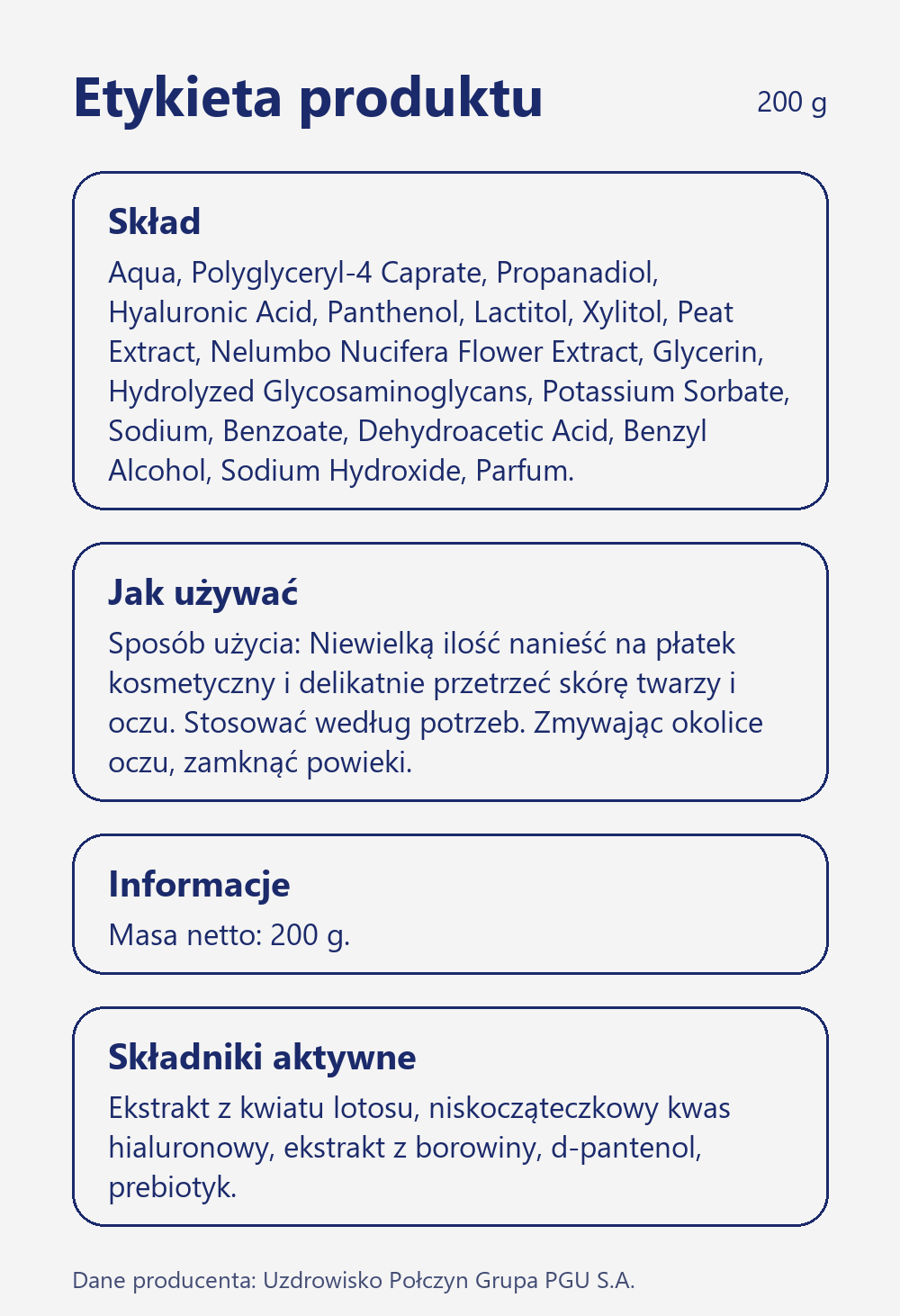 Skład i sposób użycia Terra Zdrój Pielęgnujący płyn micelarny z ekstraktem z borowiny 200 g