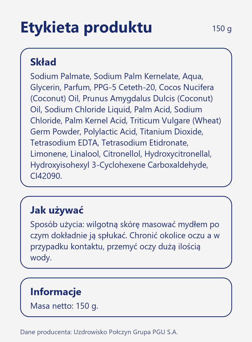 Skład i sposób użycia Terra Zdrój Mydło naturalne peelingujące z połczyńską solanką i grysikiem 150 g