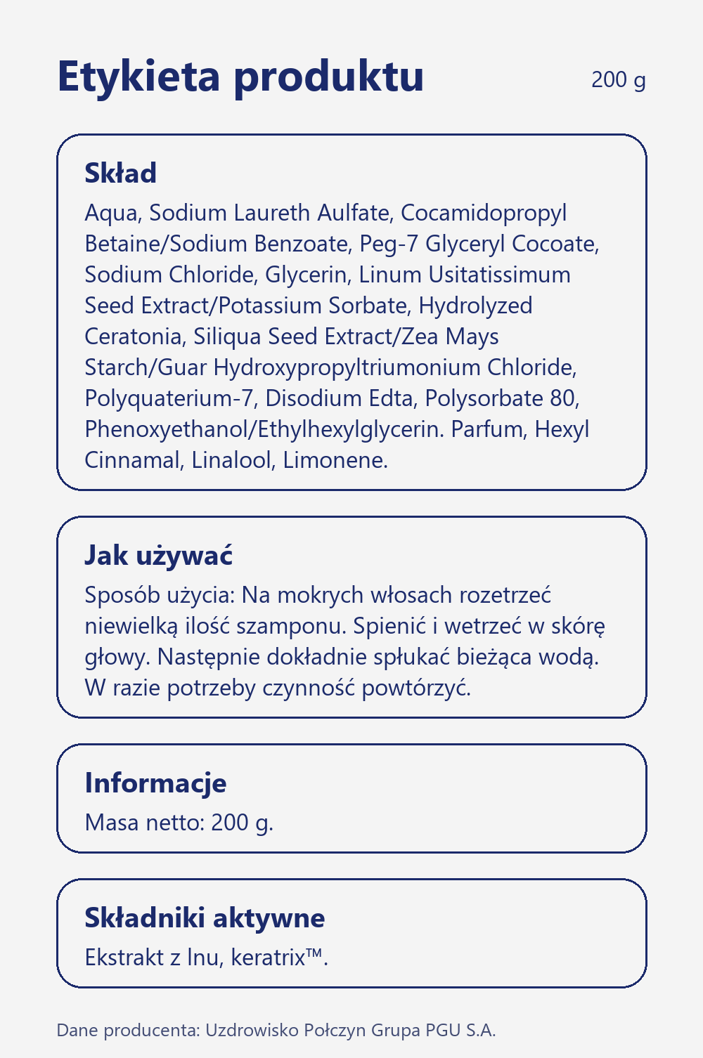 Skład i sposób użycia Terra Zdrój Szampon solankowy do włosów normalnych i zniszczonych 200 g