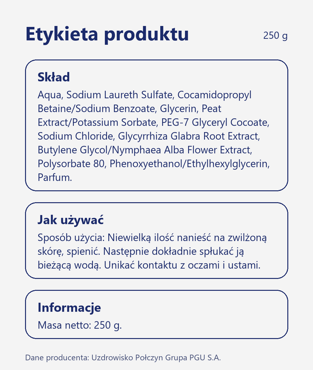 Skład i sposób użycia Terra Zdrój Borowinowy żel pod prysznic 250 g