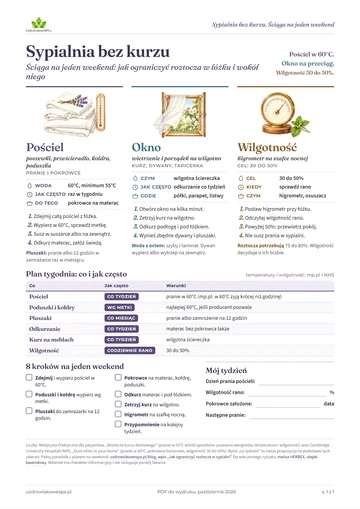 Okładka PDF: Sypialnia bez kurzu. Ściąga na jeden weekend